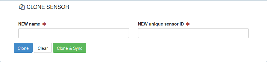 Form for cloning sensors