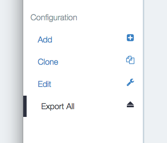 export configuration file