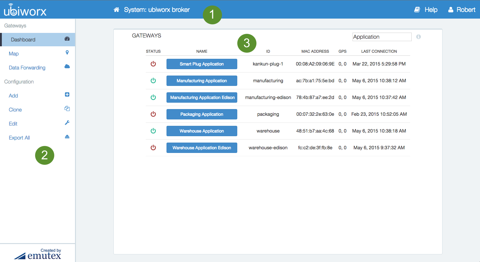 interface main sections