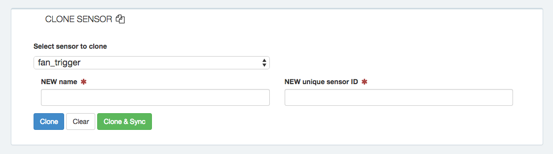 Form for cloning sensors